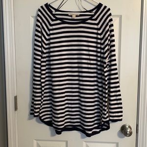 Michael Kors Women’s XL Navy and White Stripe sweater